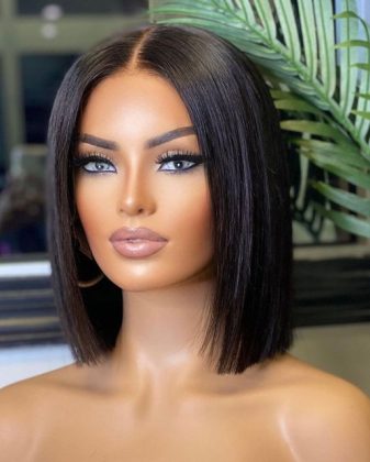KIM Bone straight silky strands wig 2x6 closure