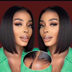 FLAKY 6x5 Straight bob human hair wig. Pre-cut lace