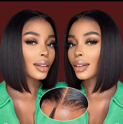 FLAKY 6x5 Straight bob human hair wig. Pre-cut lace