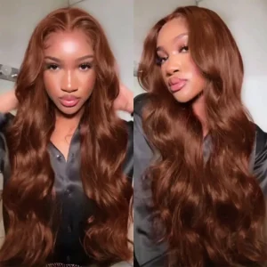 NUBELIGHT Copper Brown 6x5 Glueless wig snug fit straight & Body wave wear & go Glueless wig. All size fit