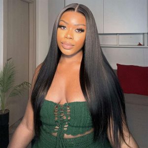 ELYNA Straight Pre-bleached knots 6x5 pre-cut lace wear & go.180% density