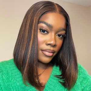 Beruthie Wear Go Wig Highlight Straight Bob Wig Pre-bleached Knots 6×5 Pre-cut Hd Lace 180% Density